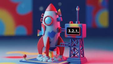 Space Rocket Toy Launch Countdown