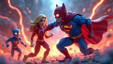 Superhero Action Figures Battle