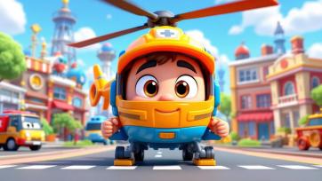 Toy Garage City with Helicopter Rescue